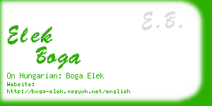 elek boga business card